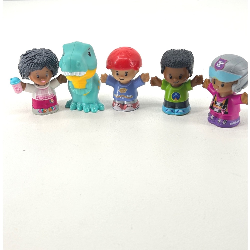 Fisher-Price Little People Figure Lot of 5 T-Rex Pilot Girl Boy Multi Color